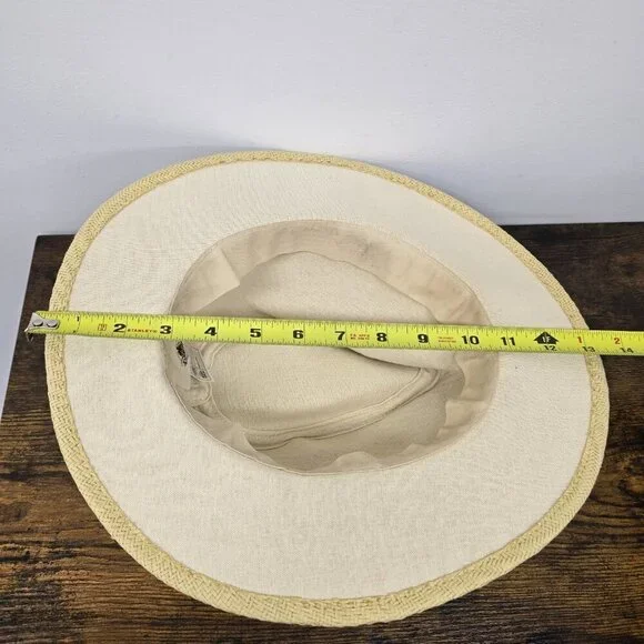 Disney Wicker Straw Fedora Hat Mickey Mouse Icon Band 58cm - Picture 9 of 10